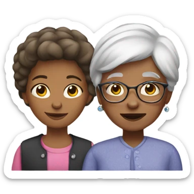 Grandmother with a girl sticker