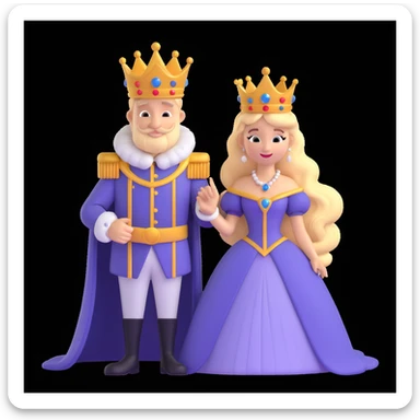 disney king and queen posing sticker
