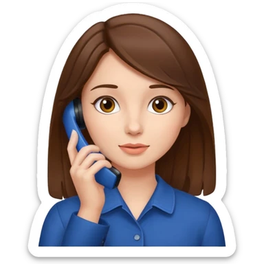 ￼ Brunette Haired Girl on the phone  sticker