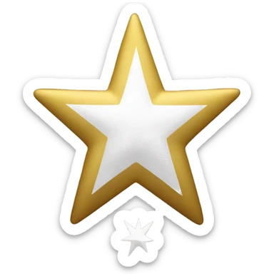 Half gold star half white star sticker