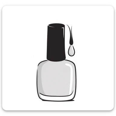 nail polish bottle with brush in pastel colors dd9fb0 ffc6d3 a3bfc9 c4bee2 f1b091, hand-drawn doodle style sticker