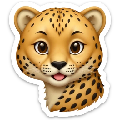 cheetah giving a kiss face sticker