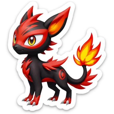 Meloetta-Litten-Guilmon-Darkrai-Pokémon-Fakémon-fusion-hybrid-creature sticker
