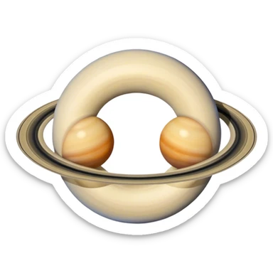 A celestial body that looks like a pair of human butt cheeks and has a Saturn ring around it  sticker
