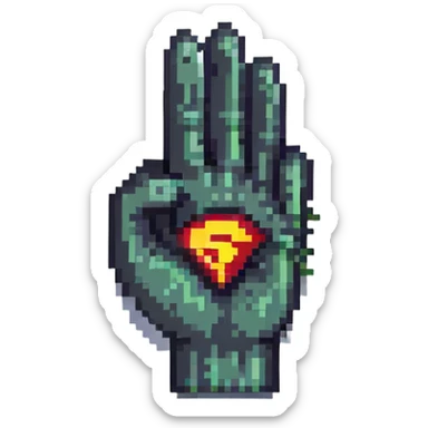 black hand shows sign super sticker