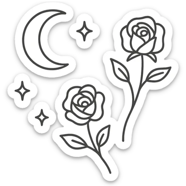 Remove the background and any text from this goth banner, keep it cute, expressive, minimal, in the style of imagen-4-fast-KaUtLiSA10F, with a transparent background. sticker