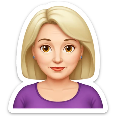 Middle-aged woman with a fuller figure, mid-40s sticker