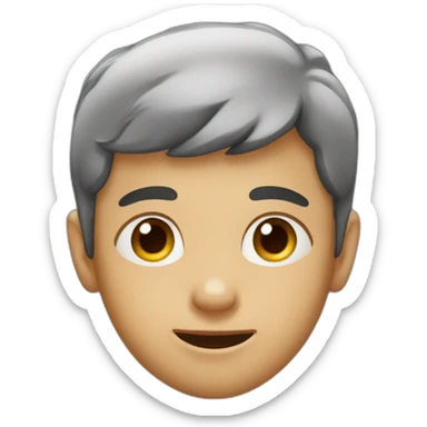 A boy with a mole on his face sticker