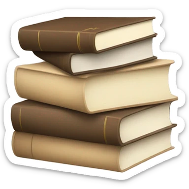 a beige stack of books sticker