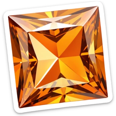 orange princess cut diamond sticker