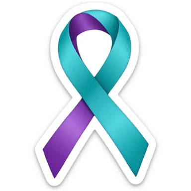 Purple and teal Suicide awareness ribbon sticker