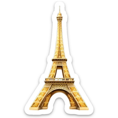 Eiffel Tower sparkling with lights at night sticker