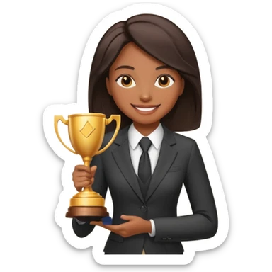 generate an emoji for this phrase, Start strong to earn trust and be noticed. End strong to be remembered. make it a black female sticker