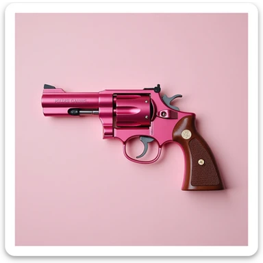 Pink heart pistol, remove background sticker