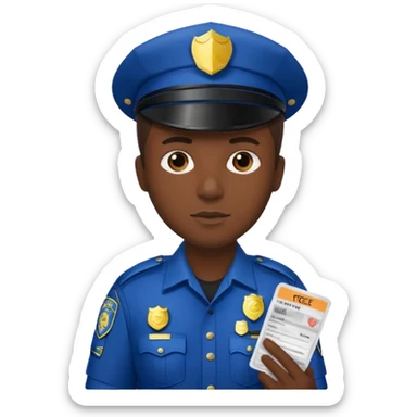 POLICÍA CON MULTA EN LA MANO sticker