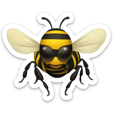Bee with army helmet sticker
