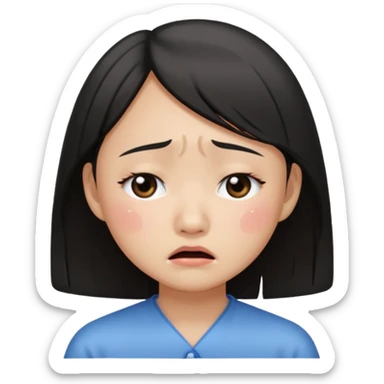 Crying asian girl with clean vibe sticker
