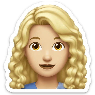 blonde lady principal long hair sticker