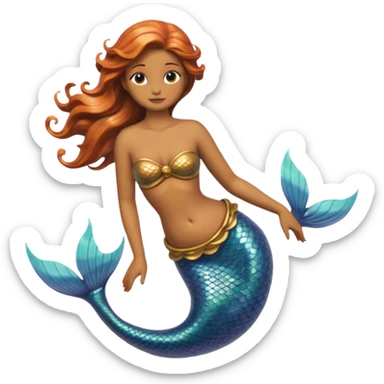 Make a mermaid statue sticker