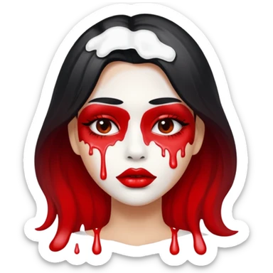 White paint dripping from hot red ombre  lips sticker