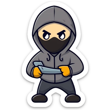 burglar character sticker