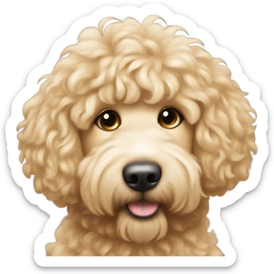 A cute fluffy golden doodle princess sticker