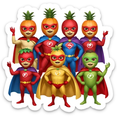 Cape-Wearing Super Fruits sticker