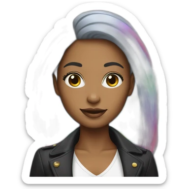 Posh-Girl-with-raibow-hair sticker