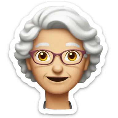 make an old lady with red hair sticker