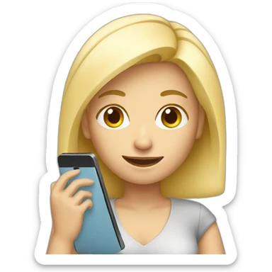 Blond Woman with smartphone sticker