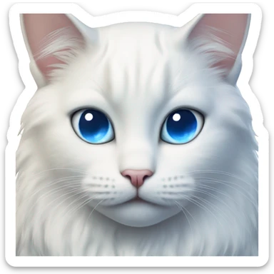 White cat blue eyes The moon on the forehead sticker