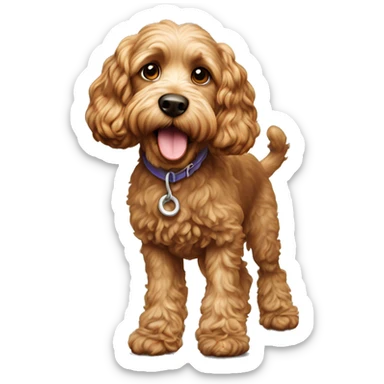 Cockapoo dog lifting hind leg to pee sticker