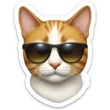 Cat with sunglasses sticker