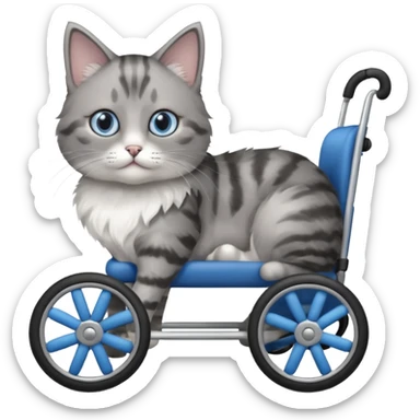 cat in a pet wheelchair sticker