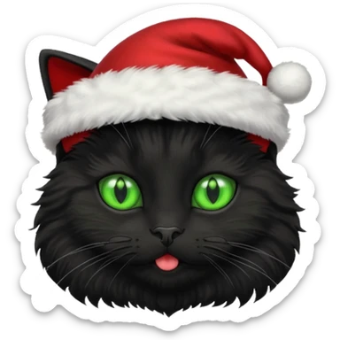 Black fluffy cat goes on holiday sticker
