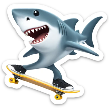 Shark skateboarding  sticker