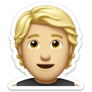 A blond hair guy sendin a kiss sticker