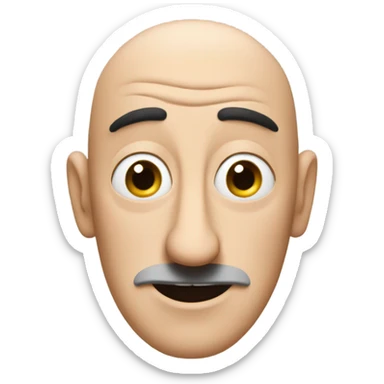 Gru from despicable me. short round man with long pointy nose. sticker