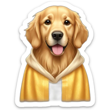 golden retriever dog wearing a Bisht sticker