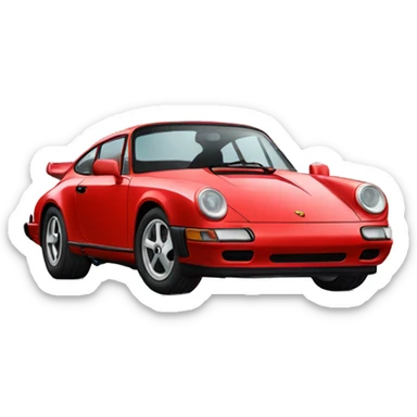Red Porsche car  sticker