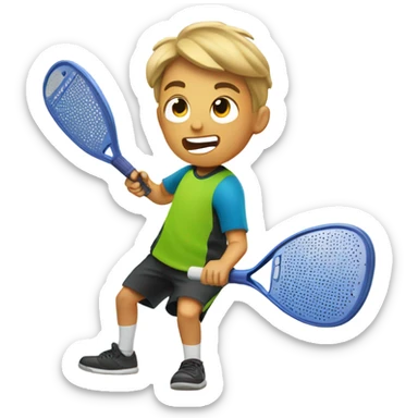 Boy playing pickleball sticker