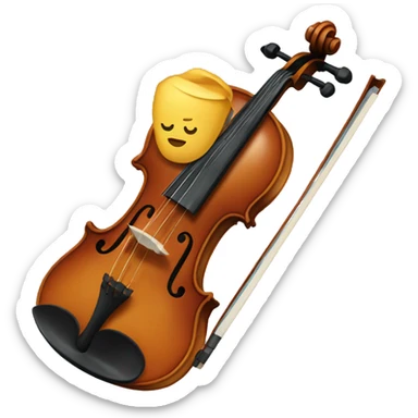 violin with bow sticker
