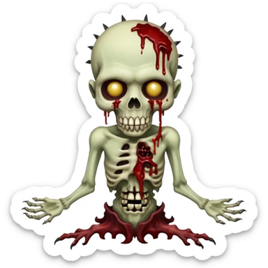 Rotting corpse zombie demons, full body, in the style of your bleeding skull art sticker