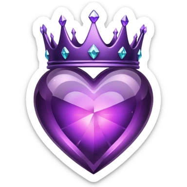heart with a dark crystal crown sticker