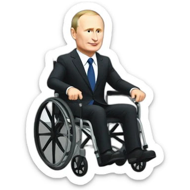 putin wheelchair on steps sticker