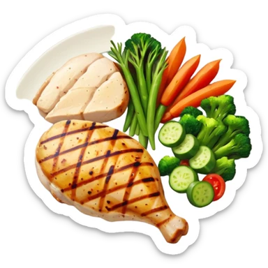 Meal with protein chicken and veggies sticker
