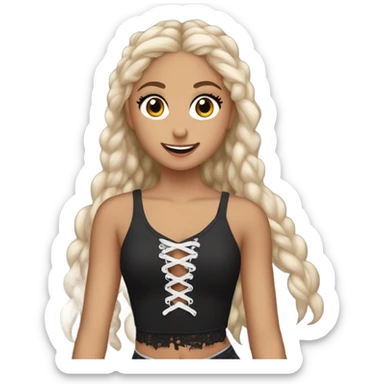 Ariana grande wearing a Shakira lace up croc top  sticker