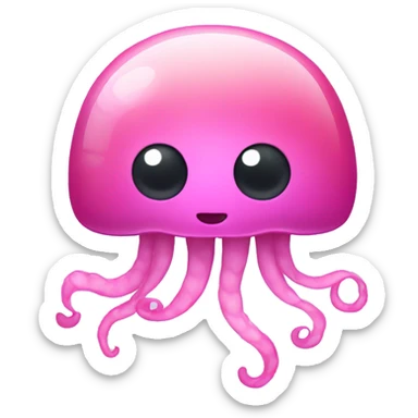 Jellyfish with a pink bow on it  sticker