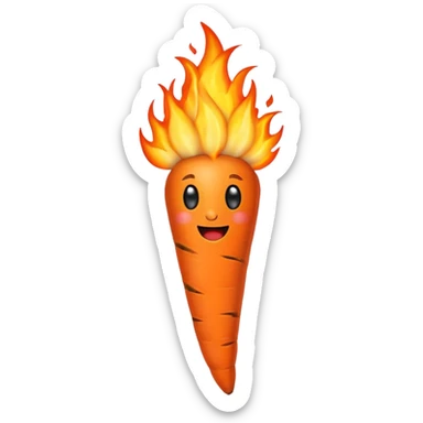Flaming carrot sticker