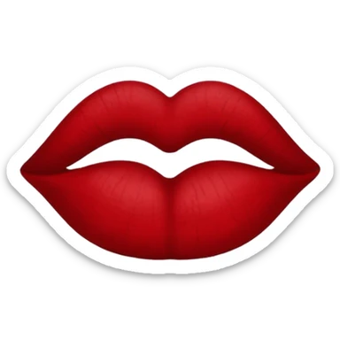 dark red kiss print sticker